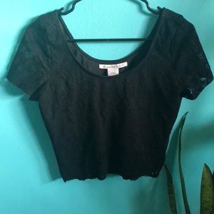 Black lace crop top!